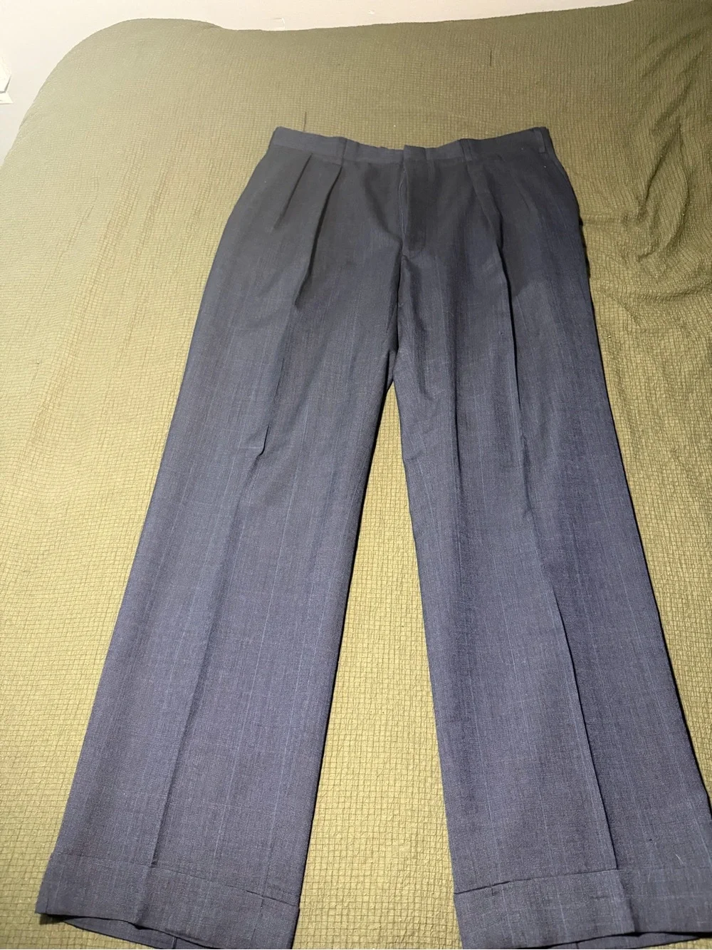 Brooks Brothers 2 Piece Suit Grey Blue Windowpane Half Lined MIUSA 42r 36x30